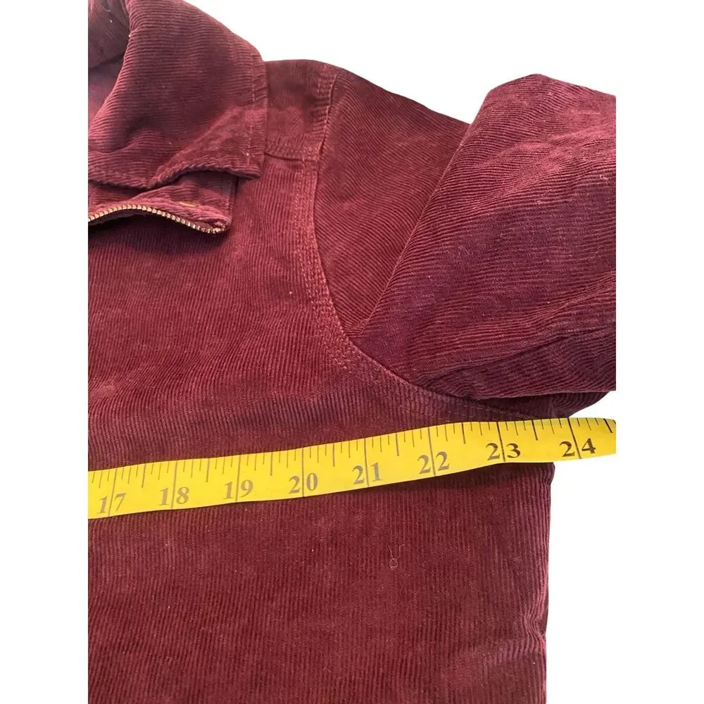 Eddie Bauer Corduroy Trucker Women's Jacket XL Burgundy Workwear Utility NWT - Picture 8 of 9